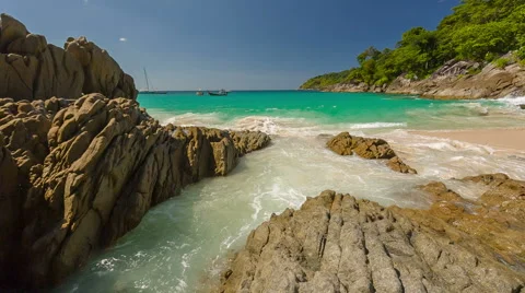 Sun light day time private famous freedom beach hd phuket island thailand Stock Footage 64565199
