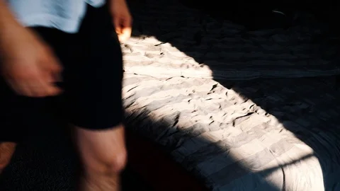 Sun Light Falling On A Bed Stock Footage 106034053