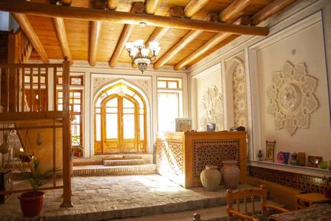 Sun light falling in the restaurant 스톡 사진