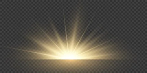 Sun light flare. Sunshine glowing effect. sunrise shine. Stock Illustration