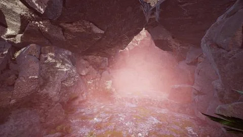 Sun Light inside Mysterious Cave Illustrazione stock