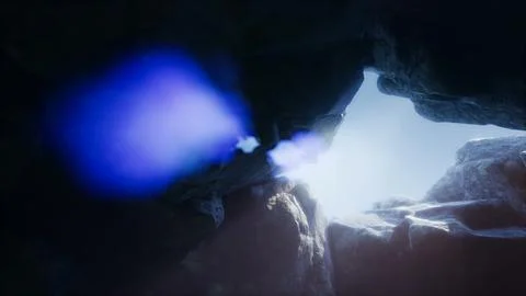 Sun Light inside Mysterious Cave Illustrazione stock