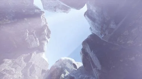 Sun Light inside Mysterious Cave Illustrazione stock