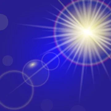 Sun light with lens flare effect, for your design Ilustração Stock