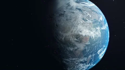 Sun light moving on planet earth as seen from space Stock Footage 147204394