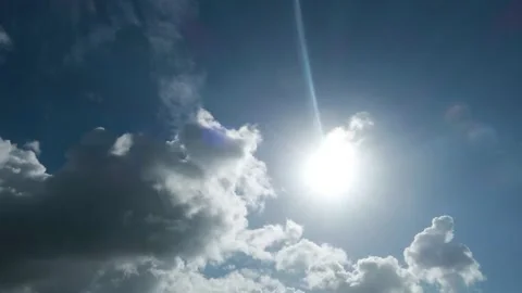 Sun light ray n bokeh sunlight or sunbeam with dark storm clouds Stock Footage 160948689