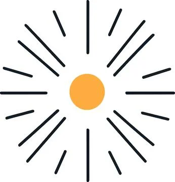 Sun Light Rays Design Symbol with Circle Stock Illustration
