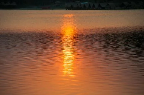 Sun light reflect in the lake Stock Photos