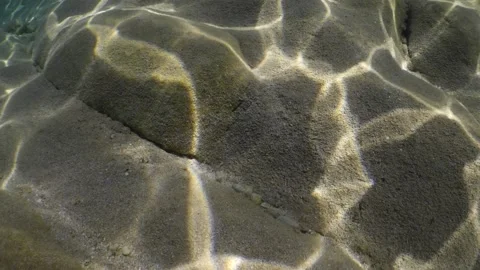 Sun light reflections in water underwater  ocean scenery backgrounds Stock Footage