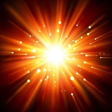 Sun Light Shining From Darkness, Vector Illustration Stock-Illustration