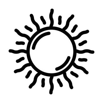 Sun light summer sunlight line icon vector illustration Stock Illustration