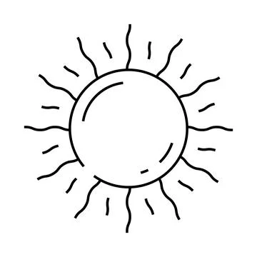 Sun light summer sunlight line icon vector illustration Stock Illustration