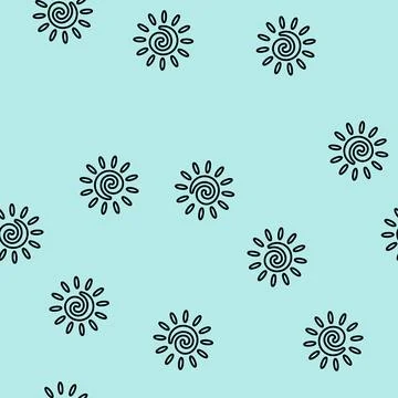 Sun light summer sunlight line seamless pattern Illustrazione stock