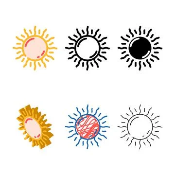 Sun light summer sunlight variety color icon vector Stock Illustration
