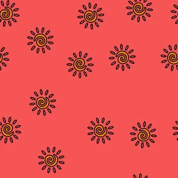 Sun light summer sunlight vector seamless pattern Stock Illustration