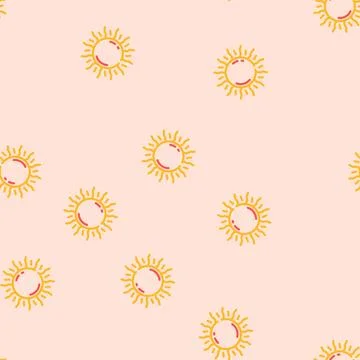Sun light summer sunlight vector seamless pattern Stock Illustration