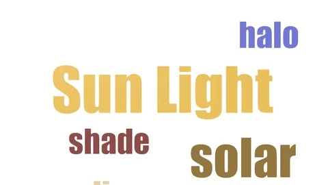 Sun Light Word Cloud Animated Isolated Stock Footage 107249949
