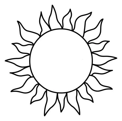 Sun line drawing logo vector illustration Stock Illustration