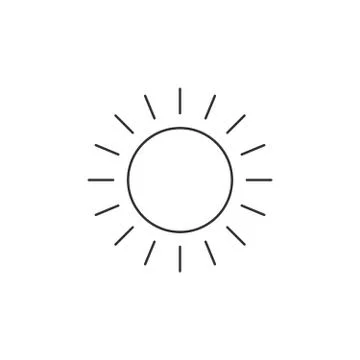 Sun line icon, outline vector, linear style pictogram, Sunny weather symbol,  Stock Illustration
