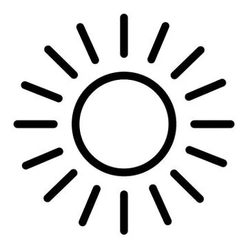 Sun line icon. Shining sun vector illustration isolated on white. Sun and rays Stockillustratie