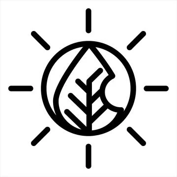 Sun line icon vector illustration isolated on white background Stock Illustration
