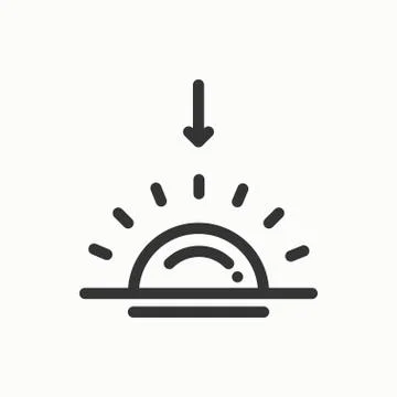Sun line simple icon. Weather symbols. Sunrise, sunset. Forecast design eleme Stock Illustration