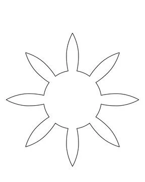 Sun linear vector image for coloring. Outline. Sun for a sign or logo. Stock Illustration