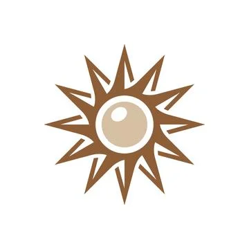 Sun Logo Design with Energy and Vitality Brand Stock Illustration
