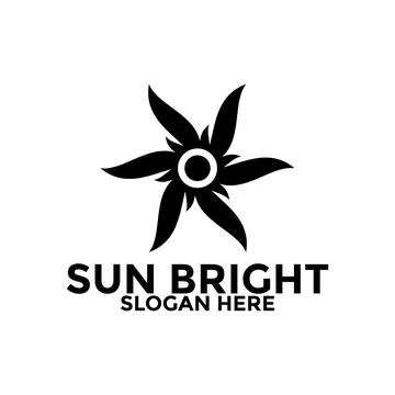 Sun logo design vector template, creative sun idea logo concept Illustrazione stock