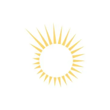 Sun logo with different rays design template. Vector illustration isolated on Stock Illustration