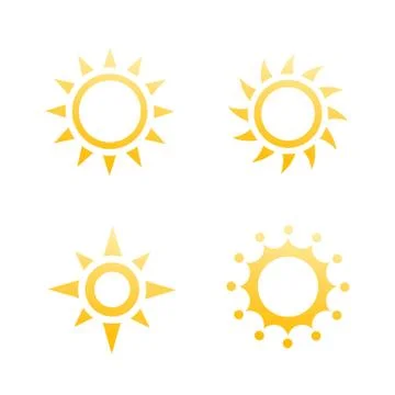 Sun logo elements, icons Stock Illustration