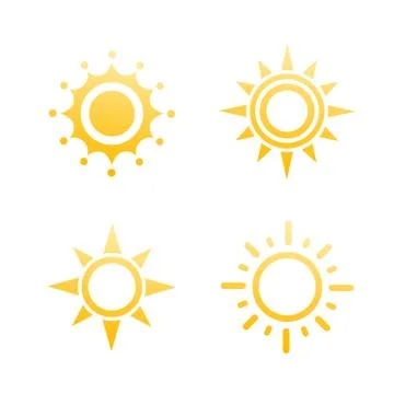 Sun logo elements on white Stock Illustration