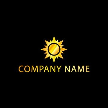 Sun Logo With Golden Effect Stock Illustration