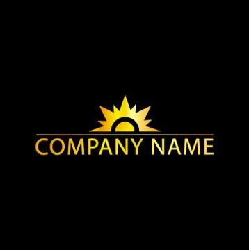 Sun Logo With Golden Effect Stock Illustration