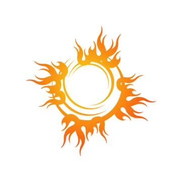 Sun logo icon vector illustration a Sunshine element of yellow sun burst star Stock Illustration