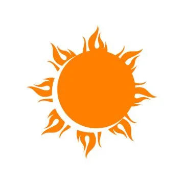 Sun logo icon vector illustration a Sunshine element of yellow sun burst star Stock Illustration