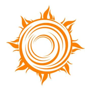 Sun logo icon vector illustration a Sunshine element of yellow sun burst star Stock Illustration