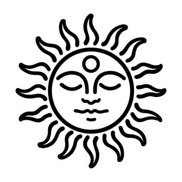 Sun logo or modern line icon. Vector line art and icon design with bold out.. Illustration