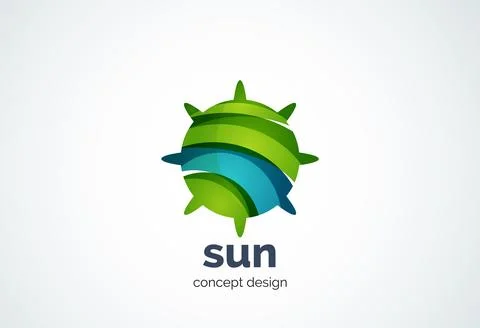 Sun logo template, shining star concept Stock Illustration