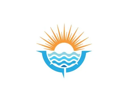 Sun logo vector template illustration Illustrazione stock