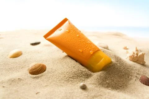 Sun lotion Stock Photos