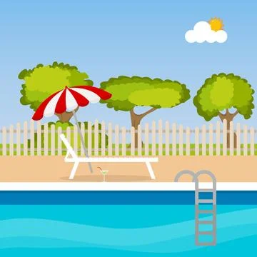 Sun loungers Stock Illustration