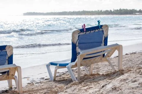 Sun loungers Stock Photos