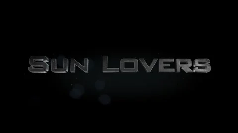 Sun Lovers title 3D metal text on black alpha channel background Stock Footage 301267673