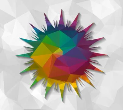 Sun low poly Stock Illustration