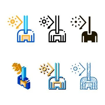 Sun minimal glass window icon vector outline Stock Illustration