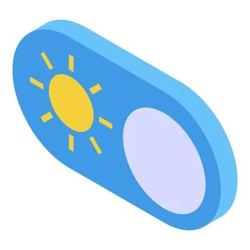 Sun mode toggle button showing weather or daytime setting Illustrazione stock