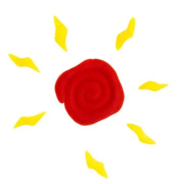 Sun modelling clay isolated on white Stock Photos