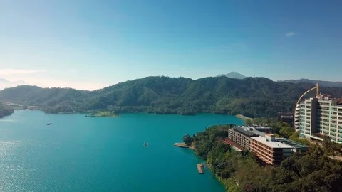 Sun moon lake aerial view, Nantou County, Taiwan Vídeos de archivo 106019975
