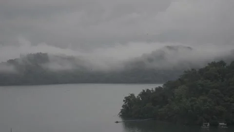 Sun Moon Lake with the Formosa Aboriginal Culture Village. Stock Footage 253061614